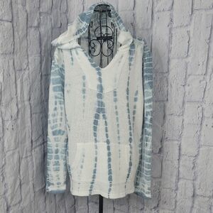 Ocean Drive Men's Tie Dye Blue/White Baja Hoodie Medium